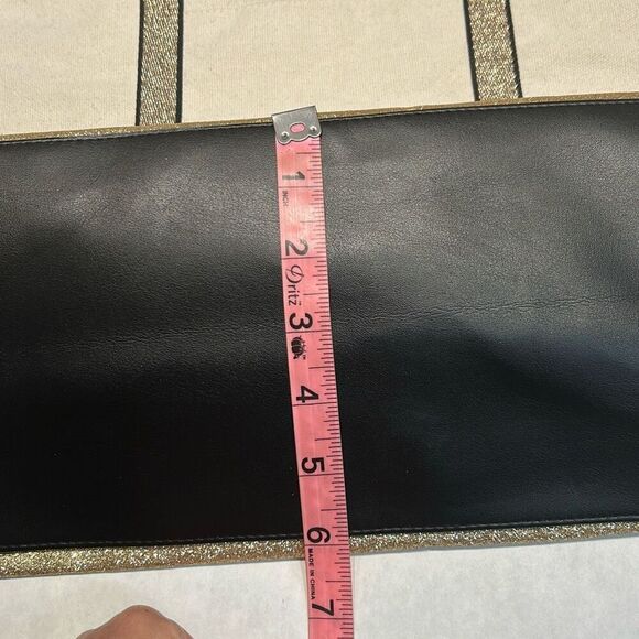 Victoria's Secret VS Canvas Tote Bag Metallic Glitter Gold Spellout Zip Top - Picture 7 of 7